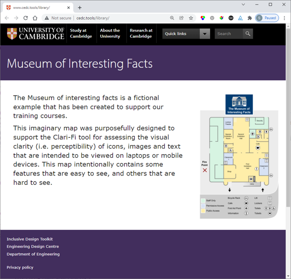 screenshot of a fictional website